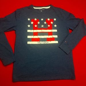 Tommy Hilfiger Boys size Lg 12/14 Blue/Red tee.